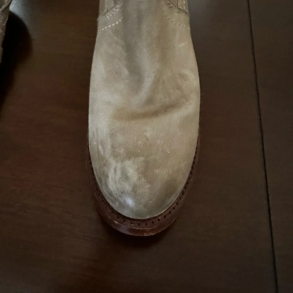 Frye Women's Beige Leather Knee-High Boots - Picture 7 of 9